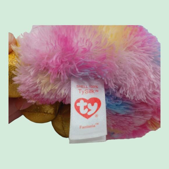 TY Beanie Boos Fantasia 10" Plush Toy Stuffed Animal Unicorn Pink Pastel Glitter - Picture 5 of 9